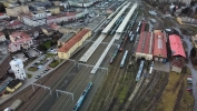 Zdjęcie dworca z drona.