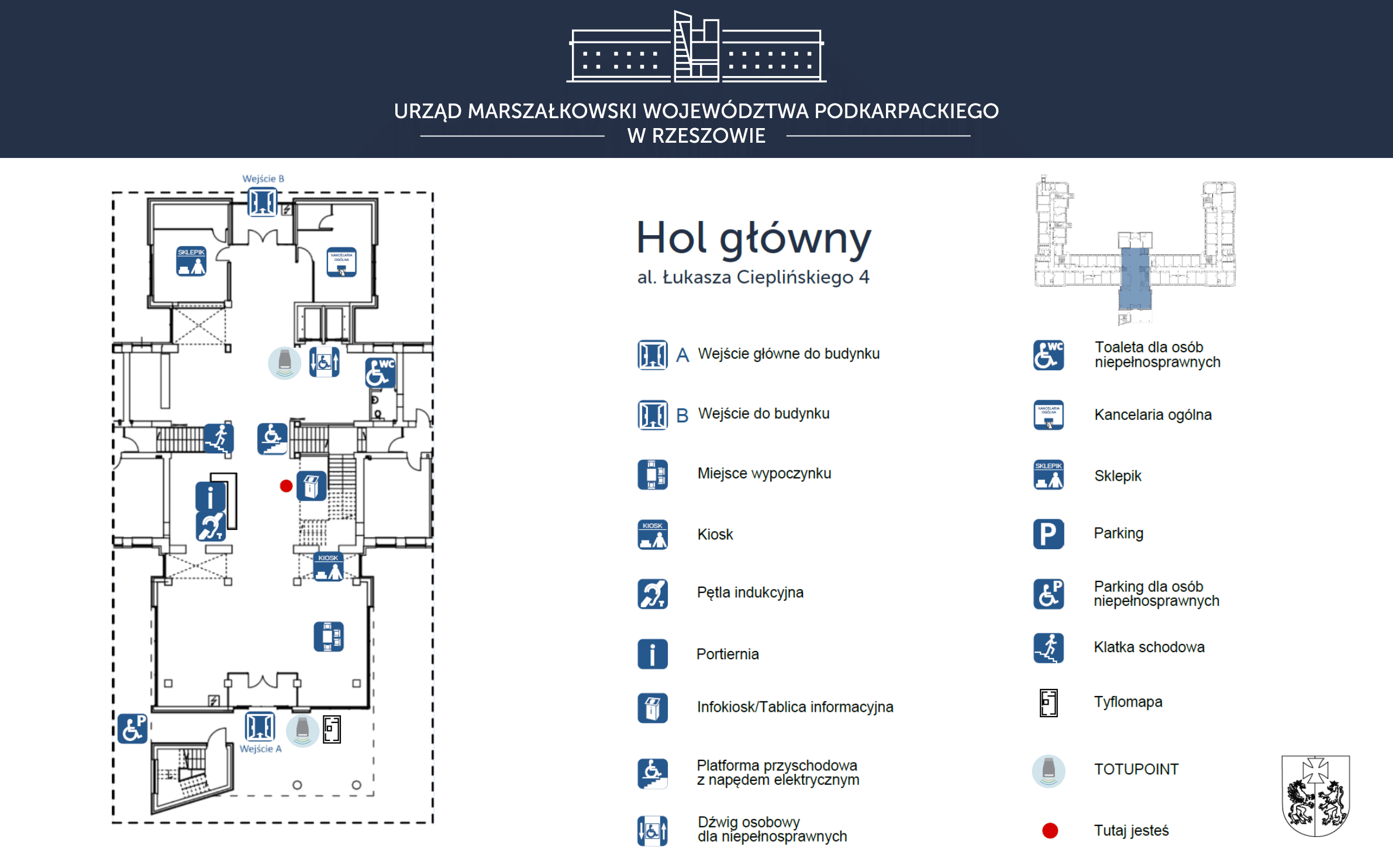 Infografika - hol główny urzędu marszałkowskiego